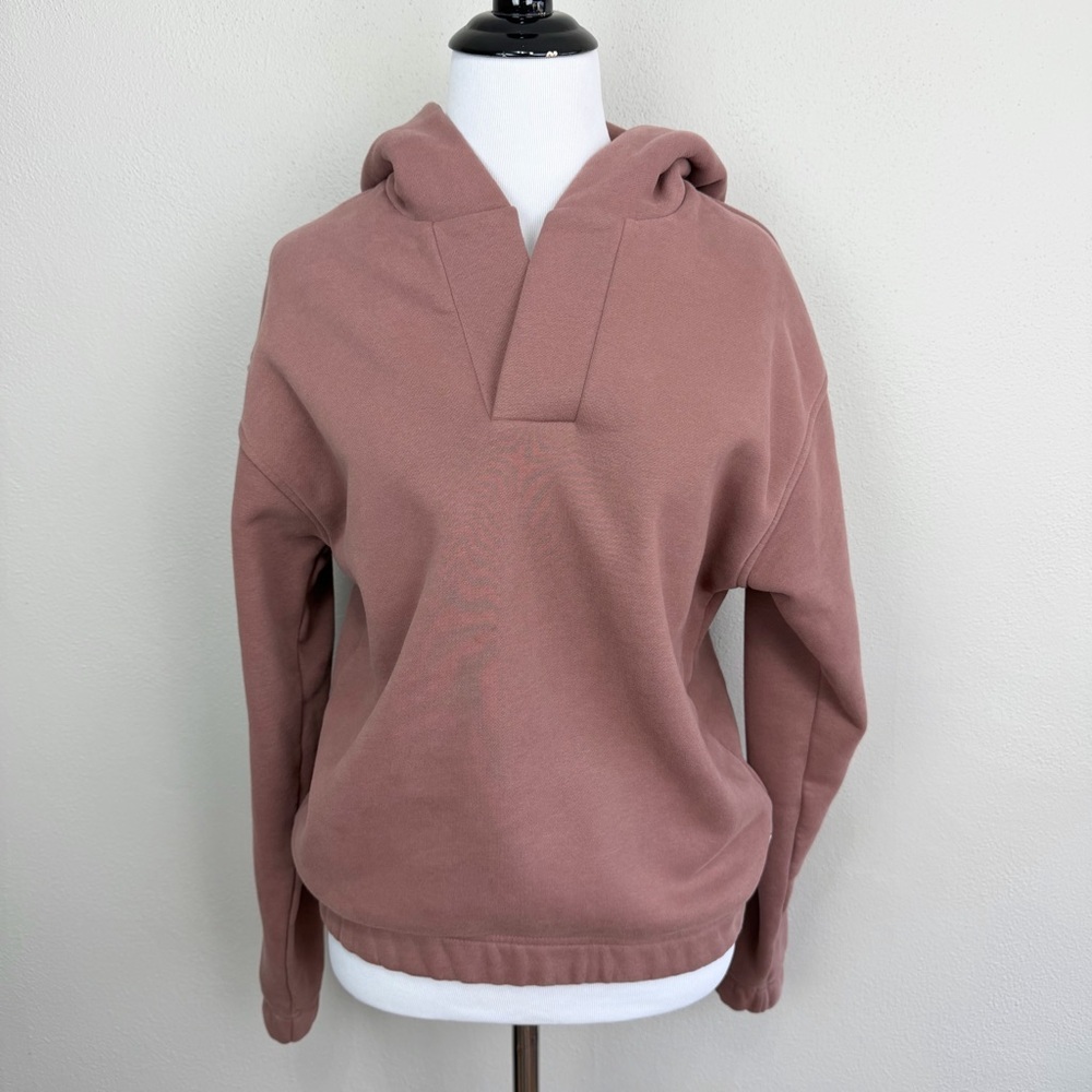 Vuori Restore Notch Hoodie in Sedona Brown Mauve Size XS Organic Cotton